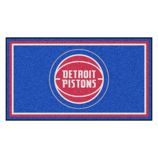FanMats® - Detroit Pistons 36" x 60" Nylon Face Plush Floor Rug with "Basketball with Wordmark" Logo