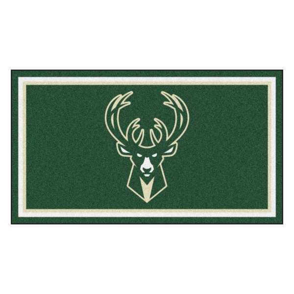 FanMats® - Milwaukee Bucks 36" x 60" Nylon Face Plush Floor Rug with "Buck" Logo