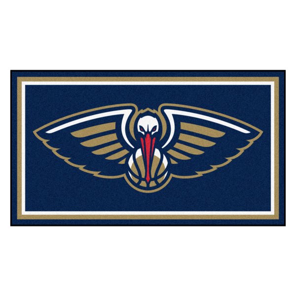 FanMats® - New Orleans Pelicans 36" x 60" Nylon Face Plush Floor Rug with "Pelican with Wordmark" Logo