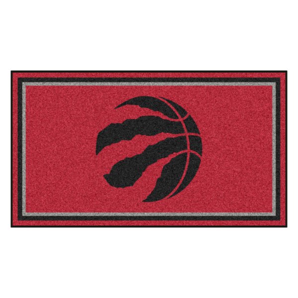 FanMats® - Toronto Raptors 36" x 60" Nylon Face Plush Floor Rug with "Clawed Basketball" Primary Logo