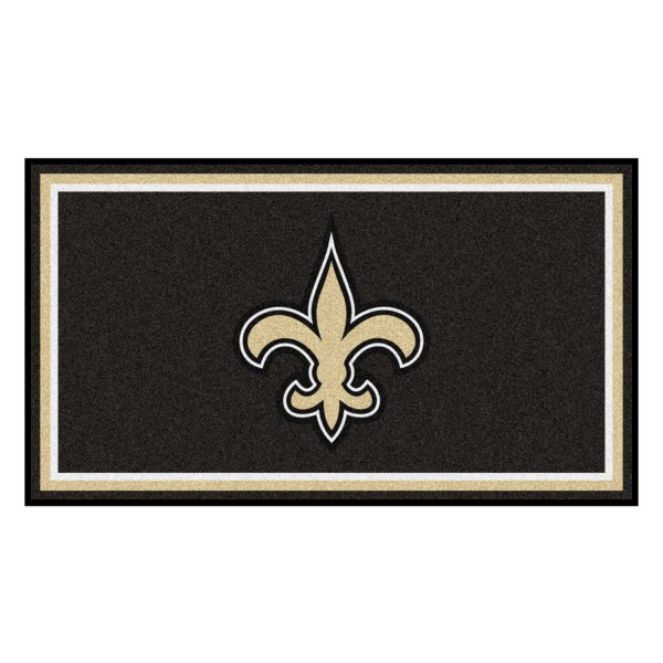 FanMats® - New Orleans Saints 36" x 60" Nylon Face Plush Floor Rug with "Fluer-De-Lis" Logo