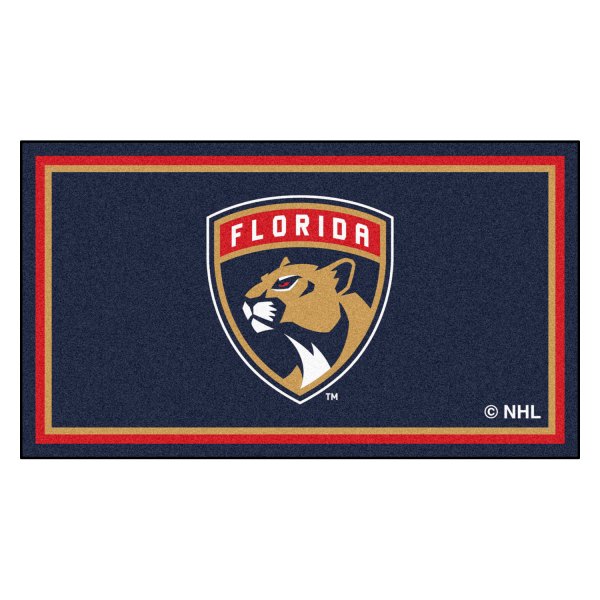 FanMats® - Florida Panthers 36" x 60" Nylon Face Plush Floor Rug with "Shield Panthers" Logo