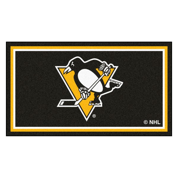 FanMats® - Pittsburgh Penguins 36" x 60" Nylon Face Plush Floor Rug with "Penguins" Logo