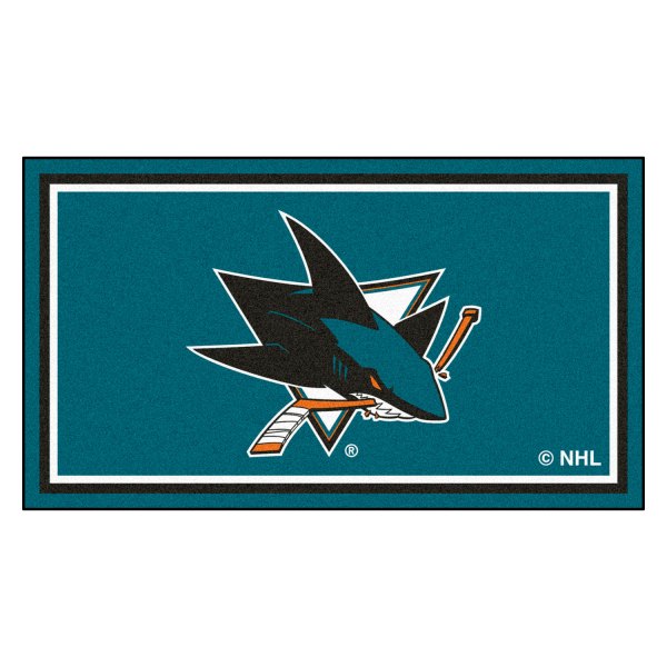 FanMats® - San Jose Sharks 36" x 60" Nylon Face Plush Floor Rug with "Sharks" Logo