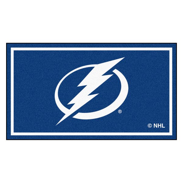 FanMats® - Tampa Bay Lightning 36" x 60" Nylon Face Plush Floor Rug with "Circle Lighting Bolt" Logo
