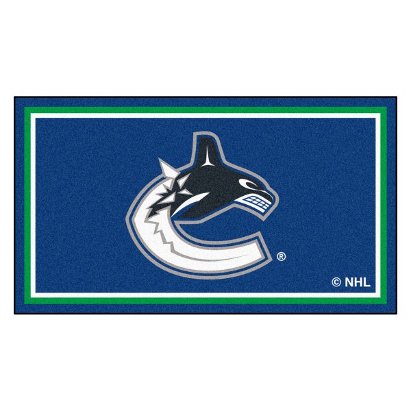 FanMats® - Vancouver Canucks 36" x 60" Nylon Face Plush Floor Rug with "Jumping Orca" Logo