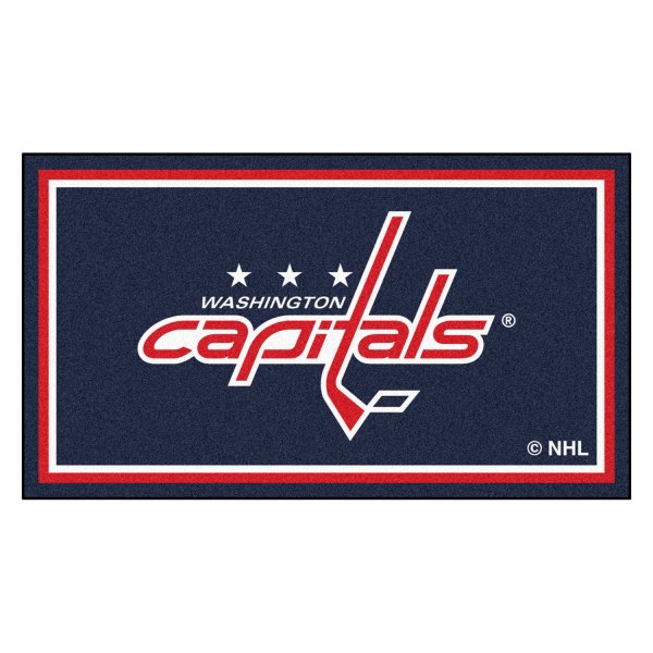 FanMats® - Washington Capitals 36" x 60" Nylon Face Plush Floor Rug with "Capitals" Logo
