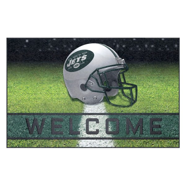 FanMats® - New York Jets 18" x 30" Crumb Rubber Door Mat with "Oval NY Jets" Logo