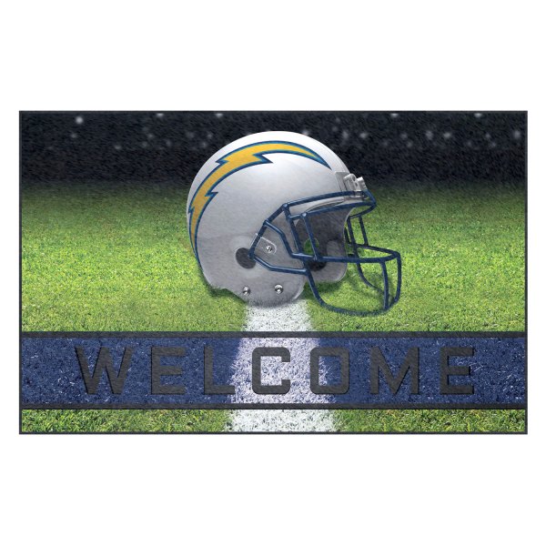 FanMats® - Los Angeles Chargers 18" x 30" Crumb Rubber Door Mat with "Lightening Bolt" Logo