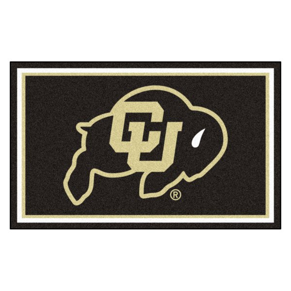 FanMats® - University of Colorado 48" x 72" Nylon Face Ultra Plush Floor Rug with "CU & Buffalo" Logo
