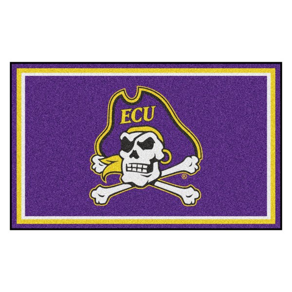 FanMats® - East Carolina University 48" x 72" Nylon Face Ultra Plush Floor Rug with "Pirate Skull" Logo