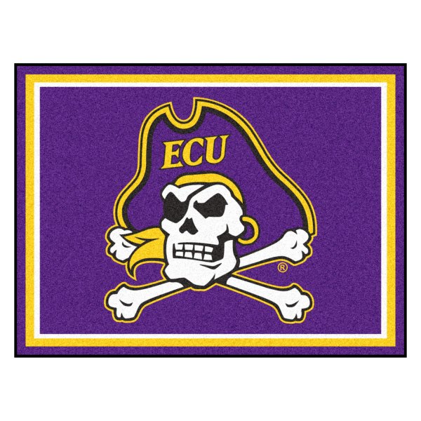 FanMats® - East Carolina University 96" x 120" Nylon Face Ultra Plush Floor Rug with "Pirate Skull" Logo