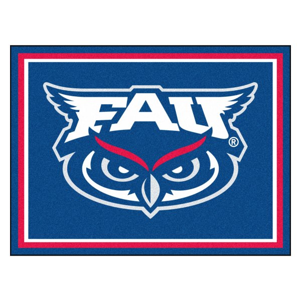 FanMats® - Florida Atlantic University 96" x 120" Nylon Face Ultra Plush Floor Rug with "FAU Owl" Logo