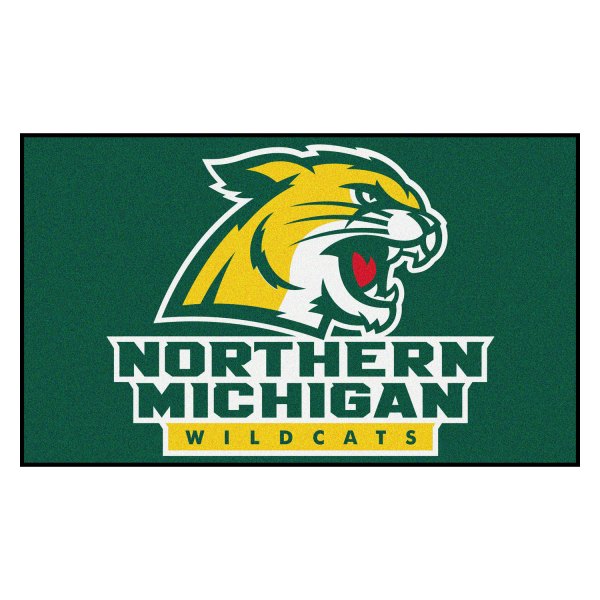 FanMats® - Northern Michigan University 19" x 30" Nylon Face Starter Mat with "Wildcat" Logo & Wordmark