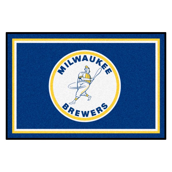 FanMats® - Cooperstown Retro Collection 1970 Milwaukee Brewers 48" x 72" Nylon Face Ultra Plush Floor Rug