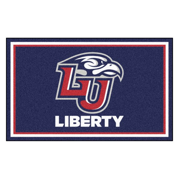FanMats® - Liberty University 48" x 72" Nylon Face Ultra Plush Floor Rug with "LU & Sparky" Logo & Wordmark