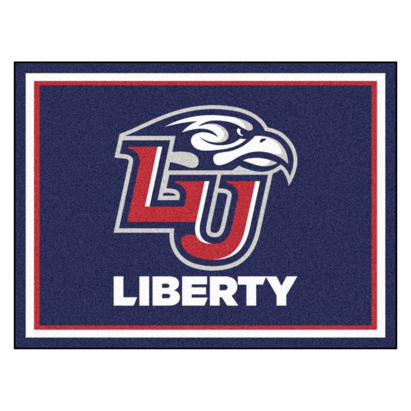 FanMats® - Liberty University 96" x 120" Nylon Face Ultra Plush Floor Rug with "LU & Sparky" Logo & Wordmark