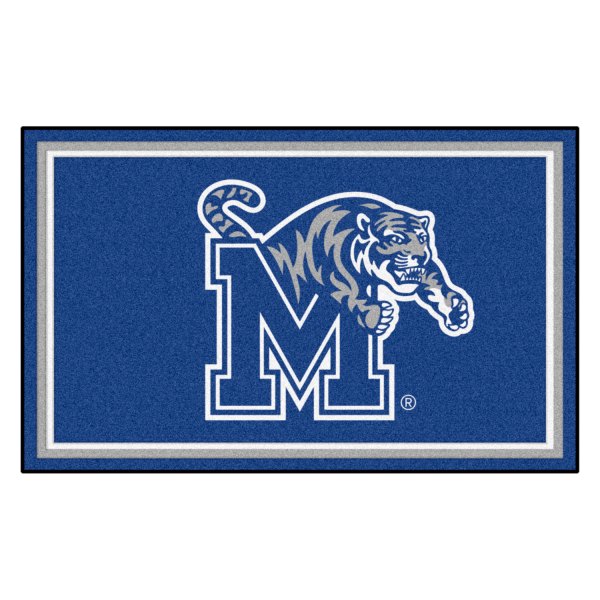 FanMats® - University of Memphis 48" x 72" Nylon Face Ultra Plush Floor Rug with "M & Tiger" Logo