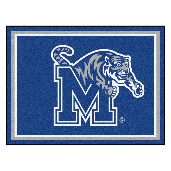 FanMats® - University of Memphis 96" x 120" Nylon Face Ultra Plush Floor Rug with "M & Tiger" Logo