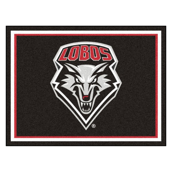 FanMats® - University of New Mexico 96" x 120" Nylon Face Ultra Plush Floor Rug with "Wolf Head & LOBOS" Logo