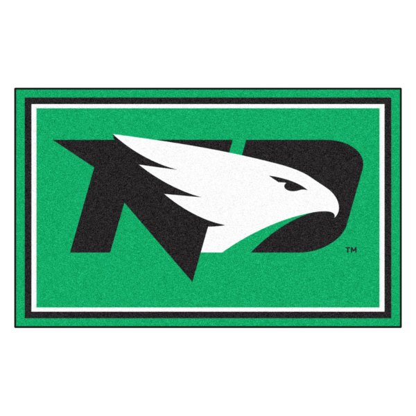 FanMats® - University of North Dakota 48" x 72" Nylon Face Ultra Plush Floor Rug with "ND Hawk" Logo
