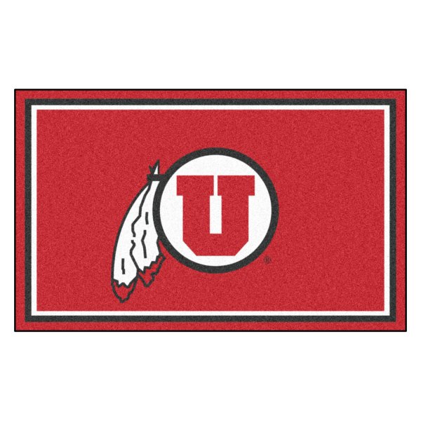 FanMats® - University of Utah 48" x 72" Nylon Face Ultra Plush Floor Rug with "Circle U & Feathers" Logo