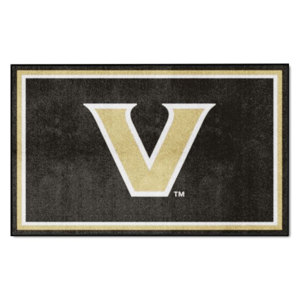 FanMats® - Vanderbilt University 48" x 72" Nylon Face Ultra Plush Floor Rug with "V Star" Logo