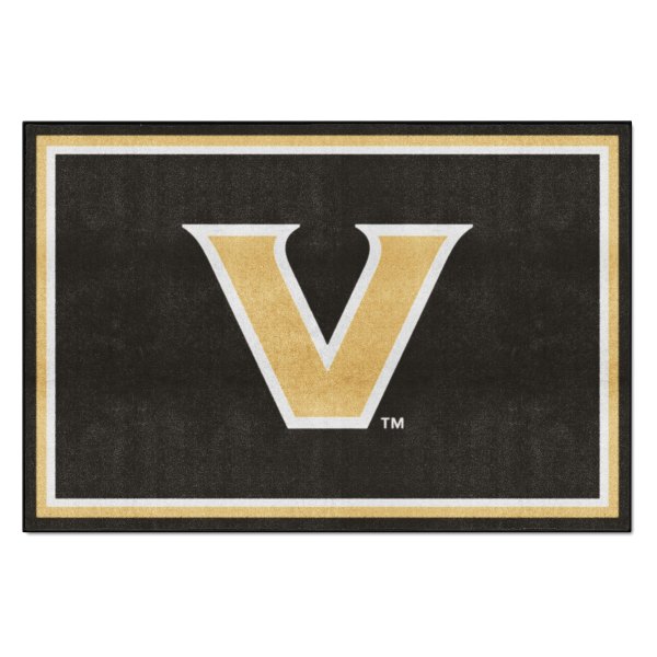 FanMats® - Vanderbilt University 60" x 96" Nylon Face Ultra Plush Floor Rug with "V Star" Logo