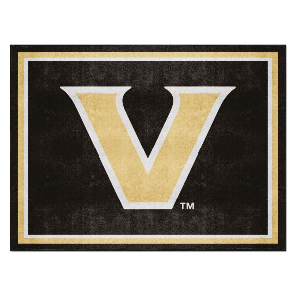FanMats® - Vanderbilt University 96" x 120" Nylon Face Ultra Plush Floor Rug with "V Star" Logo