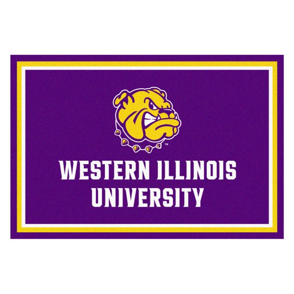 FanMats® - Western Illinois University 60" x 96" Nylon Face Ultra Plush Floor Rug with "Bulldog & Wordmark" Logo
