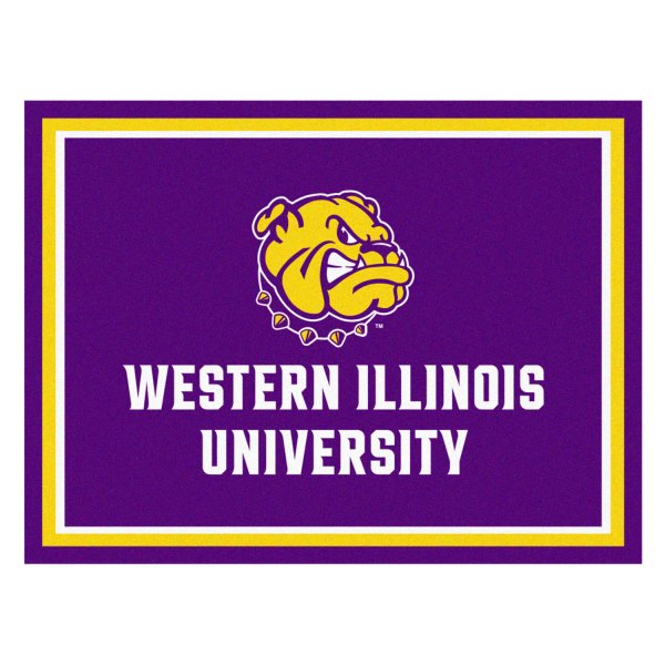 FanMats® - Western Illinois University 96" x 120" Nylon Face Ultra Plush Floor Rug with "Bulldog & Wordmark" Logo
