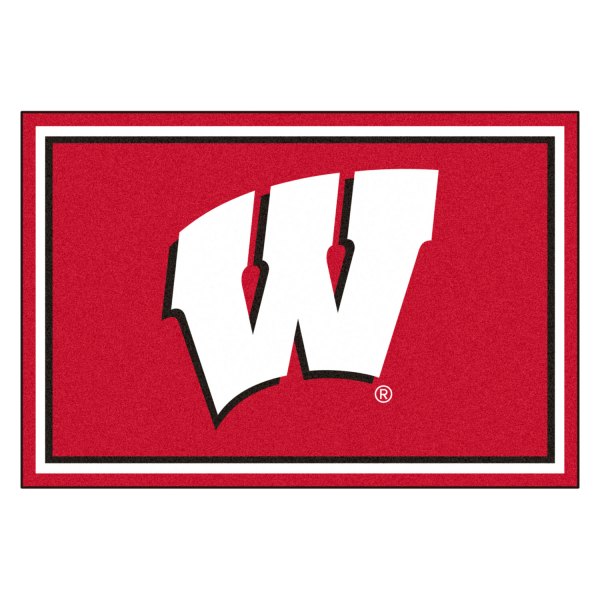 FanMats® - University of Wisconsin 60" x 96" Nylon Face Ultra Plush Floor Rug with "W" Logo