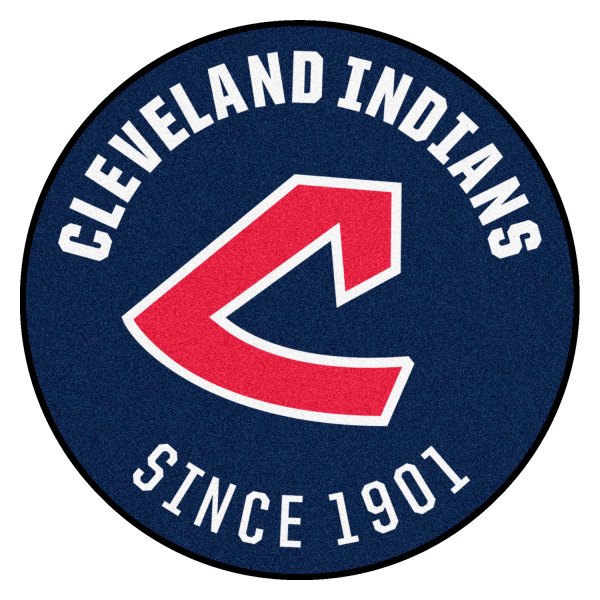 FanMats® - Cooperstown Retro Collection 1973 Cleveland Indians 27.6" Dia Nylon Face Starter Mat