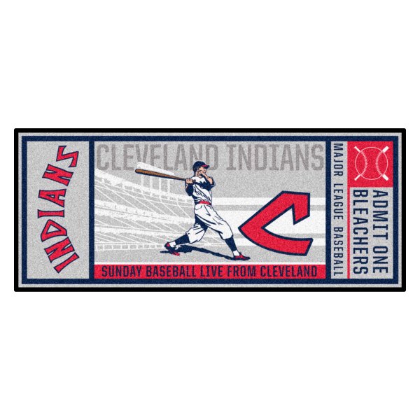 FanMats® - Cooperstown Retro Collection 1973 Cleveland Indians 30" x 72" Nylon Face Retro Ticket Runner Mat