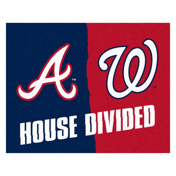 FanMats® - Atlanta Braves/Washington Nationals 33.75" x 42.5" Nylon Face House Divided Floor Mat