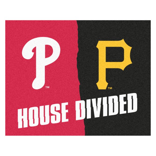 FanMats® - Pittsburgh Pirates/Philadelphia Phillies 33.75" x 42.5" Nylon Face House Divided Floor Mat