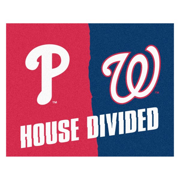 FanMats® - Philadelphia Phillies/Washington Nationals 33.75" x 42.5" Nylon Face House Divided Floor Mat