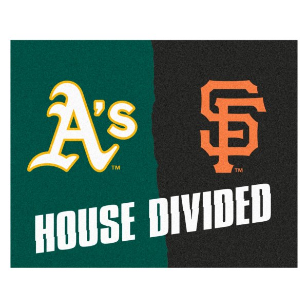FanMats® - Oakland Athletics/San Francisco Giants 33.75" x 42.5" Nylon Face House Divided Floor Mat