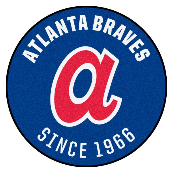 FanMats® - Cooperstown Retro Collection 1974 Atlanta Braves 27.6" Dia Nylon Face Starter Mat