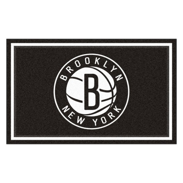 FanMats® - Brooklyn Nets 48" x 72" Nylon Face Ultra Plush Floor Rug with "Circular Brooklyn New York B" Logo