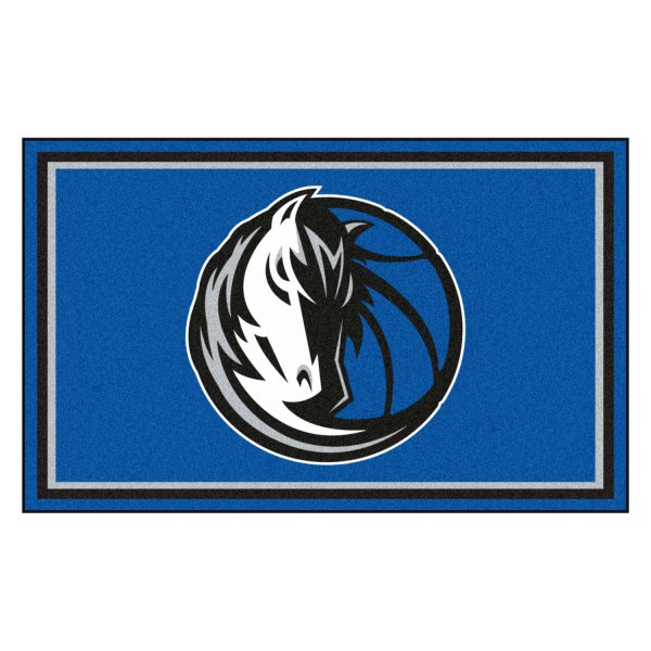 FanMats® - Dallas Mavericks 48" x 72" Nylon Face Ultra Plush Floor Rug with "Maverick & Basketball" Logo