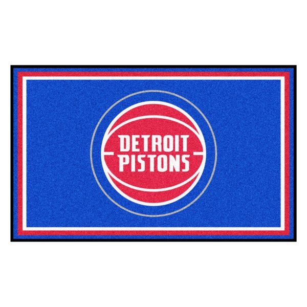 FanMats® - Detroit Pistons 48" x 72" Nylon Face Ultra Plush Floor Rug with "Basketball with Wordmark" Logo