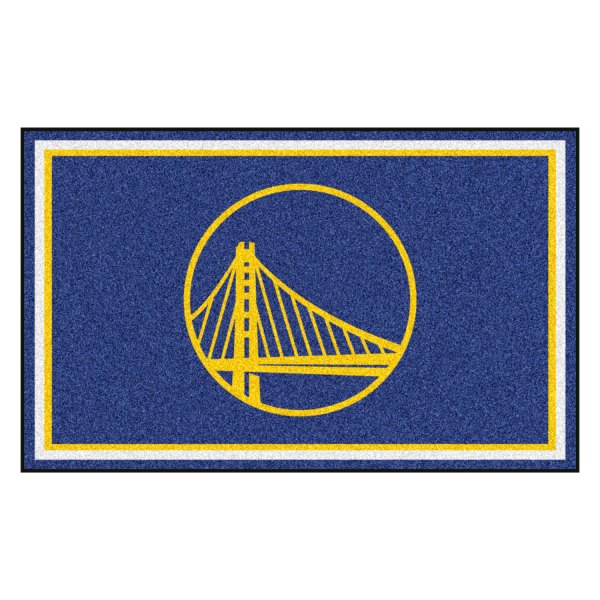 FanMats® - Golden State Warriors 48" x 72" Nylon Face Ultra Plush Floor Rug with "Circular Golden Gate" Logo