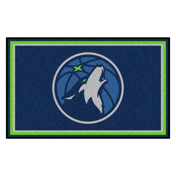 FanMats® - Minnesota Timberwolves 48" x 72" Nylon Face Ultra Plush Floor Rug with "Basketball & Wolf" Partial Logo