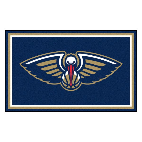 FanMats® - New Orleans Pelicans 48" x 72" Nylon Face Ultra Plush Floor Rug with "Fluer-de-lis Pelican" Secondary Logo