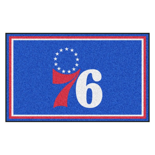 FanMats® - Philadelphia 76ers 48" x 72" Nylon Face Ultra Plush Floor Rug with "76 & Stars" Primary Logo