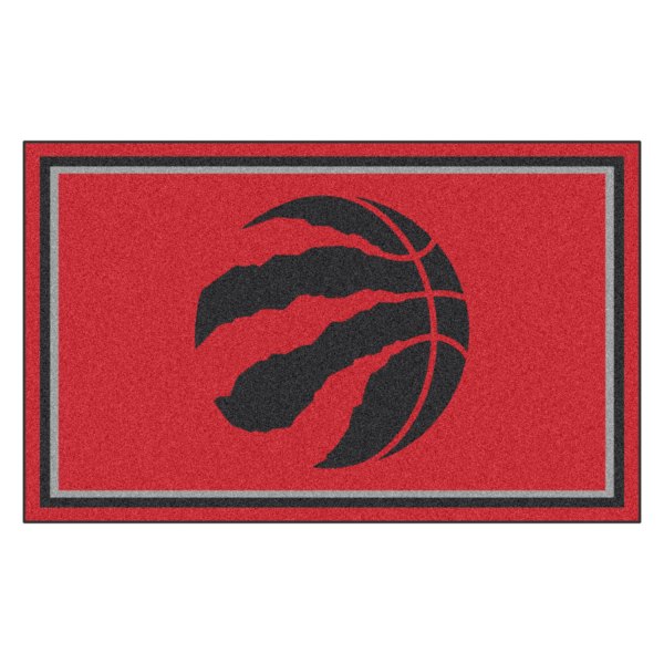 FanMats® - Toronto Raptors 48" x 72" Nylon Face Ultra Plush Floor Rug with "Clawed Basketball" Primary Logo