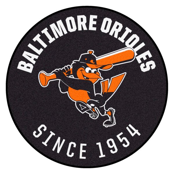FanMats® - Cooperstown Retro Collection 1975 Baltimore Orioles 27.6" Dia Nylon Face Starter Mat