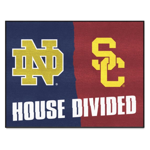FanMats® - Notre Dame/University of Southern California 33.75" x 42.5" Nylon Face House Divided Floor Mat