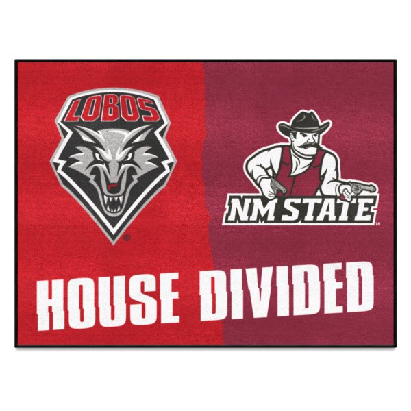 FanMats® - University of New Mexico/New Mexico State University 33.75" x 42.5" Nylon Face House Divided Floor Mat